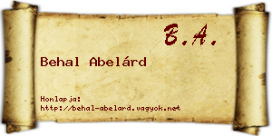Behal Abelárd névjegykártya